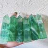 CZAOINCU Natural Green Fluorite Quartz Crystal Tower view 3