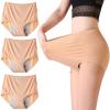 GNbow Women's Reusable Incontinence Underwear, Washable Cotton Briefs, 3-Pack view 1