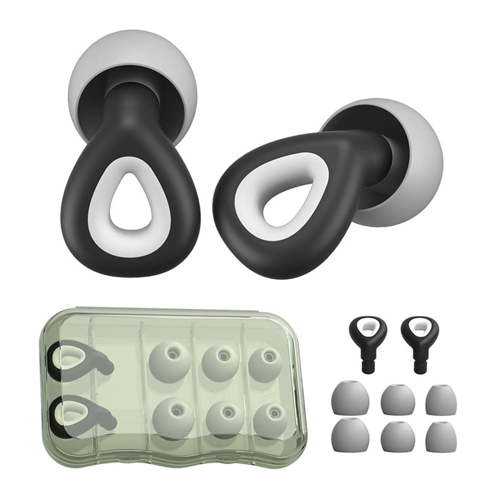 SSKHE Reusable Silicone Earplugs for Sleep, 38 dB Noise Reduction, 3 Sizes