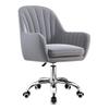 LIUNJHUY Velvet Office Chair, Ergonomic Swivel Chair with Removable Seat Cushion, Gray view 1