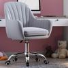 LIUNJHUY Velvet Office Chair, Ergonomic Swivel Chair with Removable Seat Cushion, Gray view 2