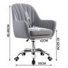 LIUNJHUY Velvet Office Chair, Ergonomic Swivel Chair with Removable Seat Cushion, Gray view 4
