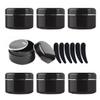 YANCAER 24-Piece 100 g Black Empty Lotion and Cream Jars, 100 ml Plastic Cosmetic Containers with Silver Rim view 1