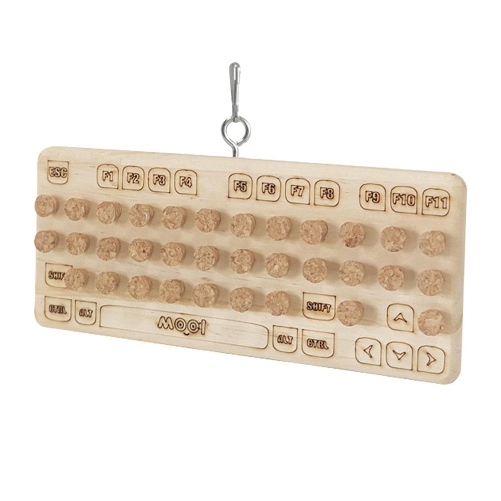 Natural Cork Chewing Toy with Wooden Plugs for Parrot Cages