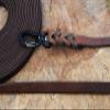 Wide Braided Antique Leather Leash, 20 mm, Aluminum Strong Carabiner (10 m Without Loop) view 1