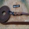Wide Braided Antique Leather Leash, 20 mm, Aluminum Strong Carabiner (10 m Without Loop) view 4