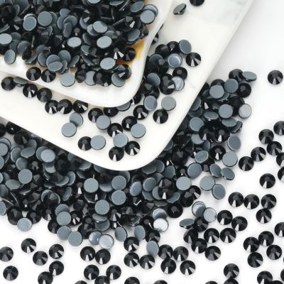 YHMQ DU Hotfix Rhinestones for Iron-On Application, Crystal Rhinestones, Black, SS16