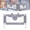FIVMEN 200 cm Baby Bed Rail, Height-Adjustable Bed Guard with Storage Bag, Gray view 1