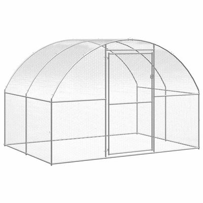 Willood Outdoor Chicken Enclosure, Galvanized Steel, No Roof, 3 x 2 x 2 m