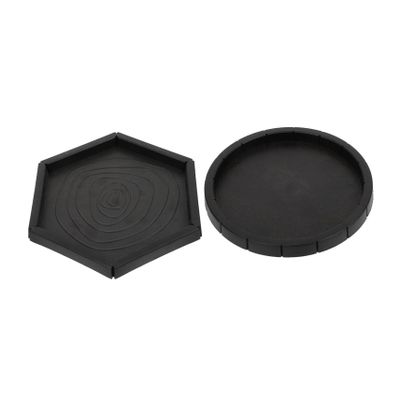 Kisangel Reptile Feeding Bowls, 2-Piece Set, Resin, Black