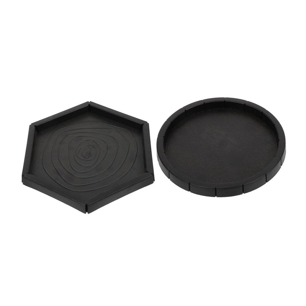 Kisangel Reptile Feeding Bowls, 2-Piece Set, Resin, Black