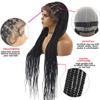 Full Lace Braided Wig, Lace Front Knotless Box Braids Wig, Ombre Synthetic Braided Wig for Women, 1B Burgundy, 36 Inches view 3