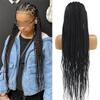 Full Lace Braided Wig, Lace Front Knotless Box Braids Wig, Ombre Synthetic Braided Wig for Women, 1B Burgundy, 36 Inches view 4