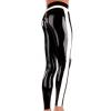 TUNAYI Natural Latex Leggings for Men, Tight-Fit Rubber Pants with Side Stripes, Red/Black, M view 2