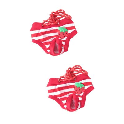 Supvox 2-Pack XL Dog Diapers for Male Dogs, Washable Reusable Pants, Red and White