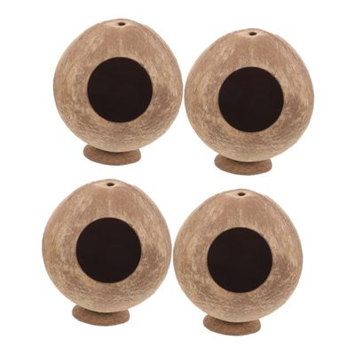 IMIKEYA 4-Piece Hamster Coconut Shell Hideout Set