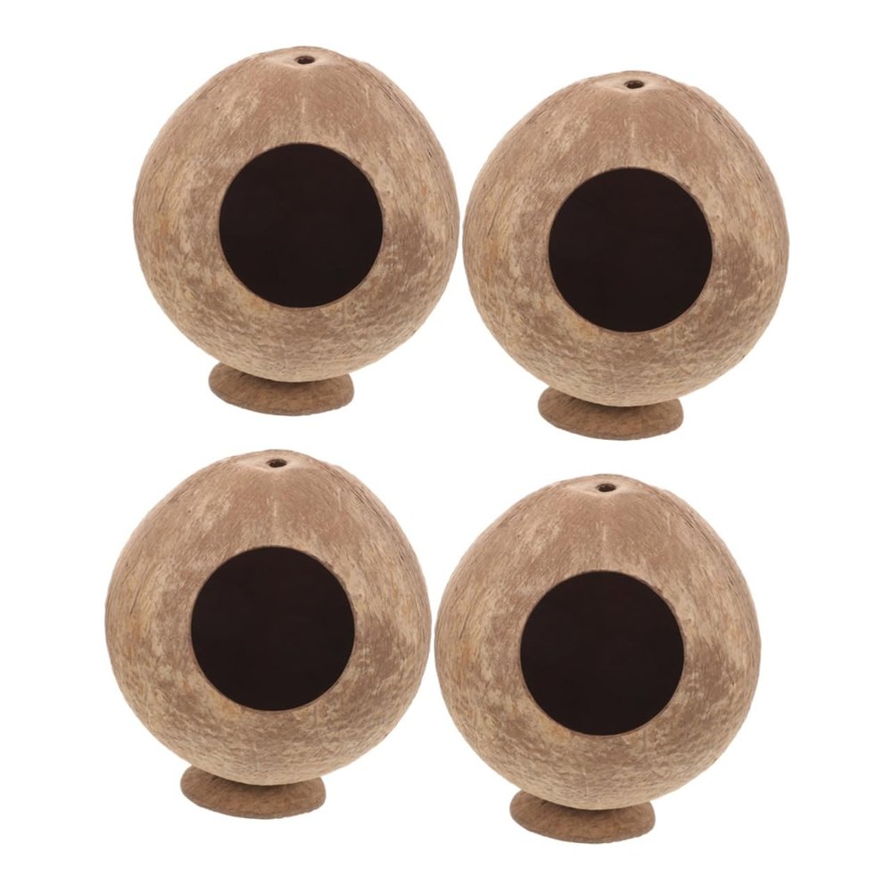 IMIKEYA 4-Piece Hamster Coconut Shell Hideout Set