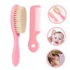 Pack of Scalp Brushes for Babies and Children, Pink, Wood and Wool view 2