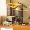 Indoor Cat Cage, Transparent Cat House with Fully Enclosed Litter Box, DIY Small Animal Playpen, Multi-Level Space, Portable Metal Wire view 2