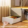 Indoor Cat Cage, Transparent Cat House with Fully Enclosed Litter Box, DIY Small Animal Playpen, Multi-Level Space, Portable Metal Wire view 3