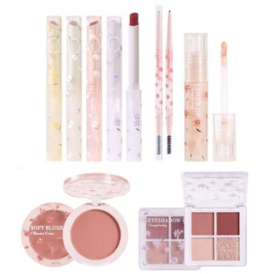 Korean Makeup Set for Women with Lipsticks, Eyeshadow, Eyebrow Pencil and Concealer