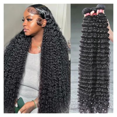 Deep Wave Human Hair Bundles, 100% Brazilian Remy Hair Extensions