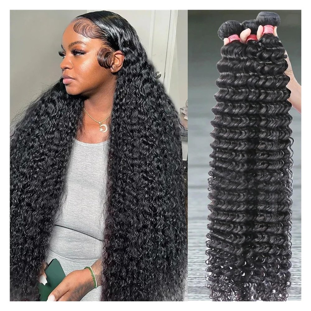 Deep Wave Human Hair Bundles, 100% Brazilian Remy Hair Extensions