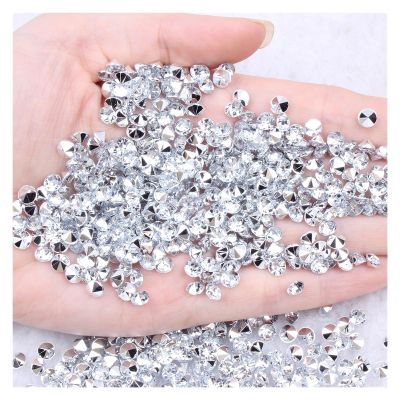 Aqxyedc Shiny Acrylic Rhinestones, Assorted Colors, 7 mm, 2,000 Pieces, Point-Back Stones, Loose Rhinestones, DIY Nail Art Decorations wanglan (Color: 01 Crystal)