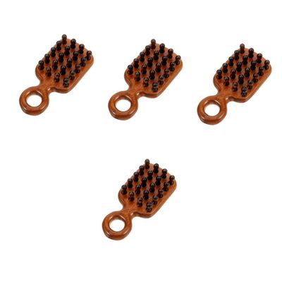 FRCOLOR 4-Piece Gold Sandalwood Wide-Tooth Hair Comb Set