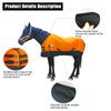 Waterproof Breathable Horse Blanket, Adjustable with Tail Flap, Orange, 188 cm view 3
