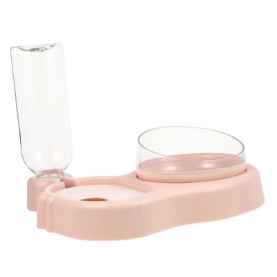 Pet Water Bowl with Anti-Wet Mouth, 1 Pc., Plastic, Pink