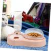 Pet Water Bowl with Anti-Wet Mouth, 1 Pc., Plastic, Pink view 3