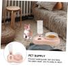 Pet Water Bowl with Anti-Wet Mouth, 1 Pc., Plastic, Pink view 4
