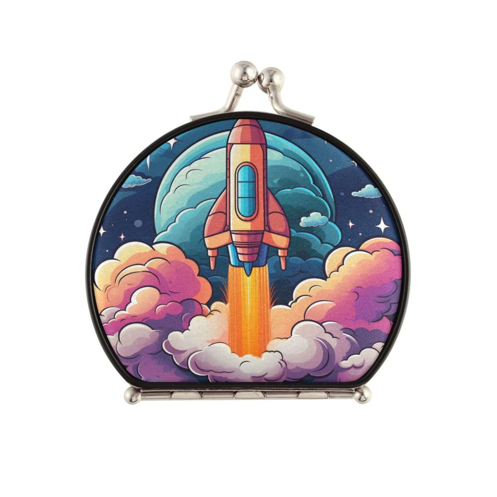 NYYYTTTEU Cartoon Makeup Compact Mirror for Handbags, Foldable Travel Pocket Mirror
