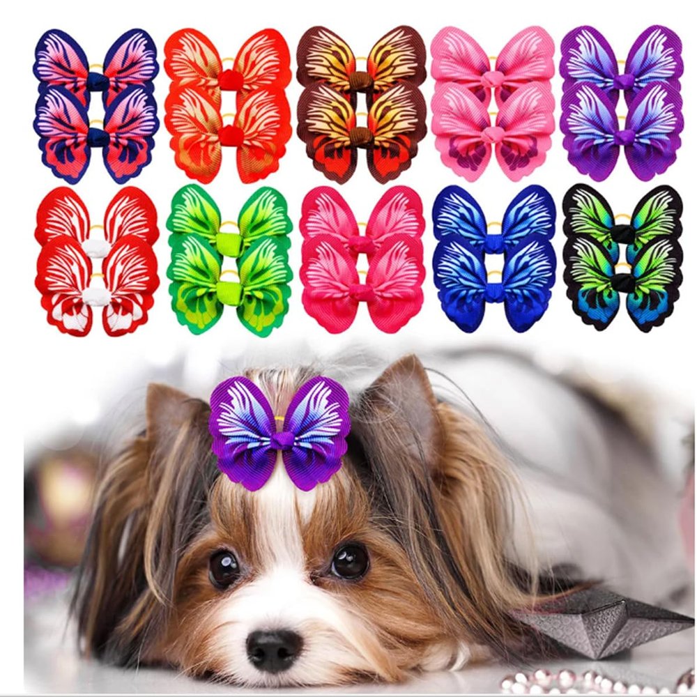 Hair Bows for Small Dogs, 10 Pieces
