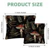 Small Cosmetic Bag with Squeeze Clasp, Travel Makeup Pouch, No Zipper, Self-Closing, Mushroom Forest Plant Pattern, Multicolor view 2