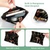 Small Cosmetic Bag with Squeeze Clasp, Travel Makeup Pouch, No Zipper, Self-Closing, Mushroom Forest Plant Pattern, Multicolor view 3