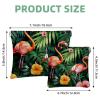 Cosmetic Bags with Exotic Floral and Pink Flamingo Print, Waterproof, Zipperless Squeeze Closure view 2