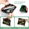 Cosmetic Bags with Exotic Floral and Pink Flamingo Print, Waterproof, Zipperless Squeeze Closure view 3