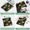 Cosmetic Bags with Exotic Floral and Pink Flamingo Print, Waterproof, Zipperless Squeeze Closure view 4