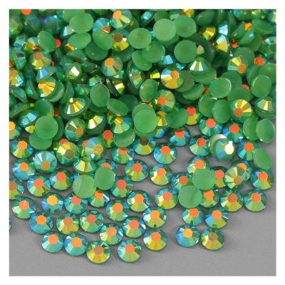 Aqxyedc 10,000-Piece 4 mm AB Jelly Resin Flat-Back Glitter Rhinestones for 3D Nail Art, Dark Green