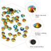 Aqxyedc 10,000-Piece 4 mm AB Jelly Resin Flat-Back Glitter Rhinestones for 3D Nail Art, Dark Green view 2
