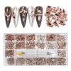 Aqxyedc Non-Hotfix Flat-Back Rose Gold Rhinestones with Pickup Pen, 20 Shapes view 2