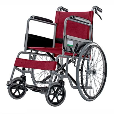 XNYXLPP Lightweight Folding Transport Wheelchair for Adults, 18-Inch Seat, Red