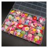 Aqxyedc 24-Piece Box Korean Trend Nail Pom-Pom Charms, Detachable Magnetic Nail Art Decorations, DIY Nail Art Supplies, Wanglan (Red) view 1