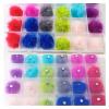 Aqxyedc 24-Piece Box Korean Trend Nail Pom-Pom Charms, Detachable Magnetic Nail Art Decorations, DIY Nail Art Supplies, Wanglan (Red) view 2