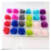 Aqxyedc 24-Piece Box Korean Trend Nail Pom-Pom Charms, Detachable Magnetic Nail Art Decorations, DIY Nail Art Supplies, Wanglan (Red) view 3