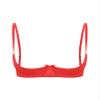 FEESHOW Women's Open Push-Up Bust-Lift Bra with Bow, Red, L view 1