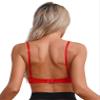 FEESHOW Women's Open Push-Up Bust-Lift Bra with Bow, Red, L view 2