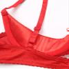 FEESHOW Women's Open Push-Up Bust-Lift Bra with Bow, Red, L view 4